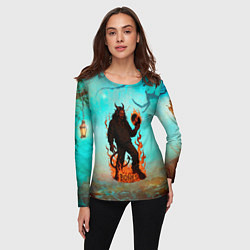 Лонгслив женский Bones в стиле демона, цвет: 3D-принт — фото 2