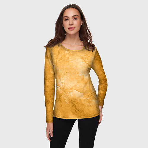 Женский лонгслив Абстракция - bright yellow / 3D-принт – фото 3