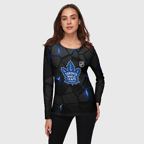 Женский лонгслив Торонто Мейпл Лифс - плиты с подсветкой / 3D-принт – фото 3