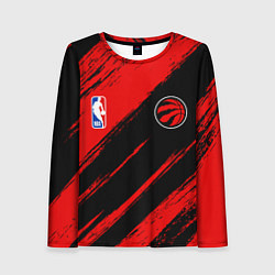 Женский лонгслив Торонто Рэпторс - красные потертости