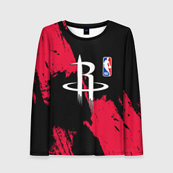 Лонгслив женский Хьюстон Рокетс - брызги краски, цвет: 3D-принт