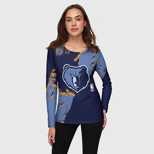 Женский лонгслив Мемфис Гриззлис - логотип команды / 3D-принт – фото 3