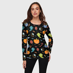 Лонгслив женский Halloween black, цвет: 3D-принт — фото 2