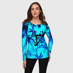 Лонгслив женский Doom неоновые тропики, цвет: 3D-принт — фото 2