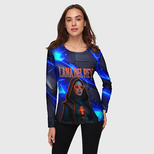 Женский лонгслив Lana Del Rey киберпанк / 3D-принт – фото 3
