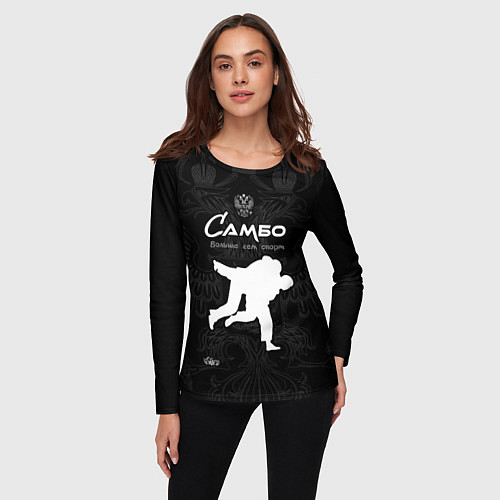 Женский лонгслив Самбо больше чем борьба / 3D-принт – фото 3