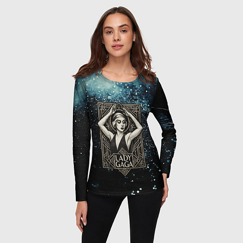 Женский лонгслив Lady Gaga ретро / 3D-принт – фото 3