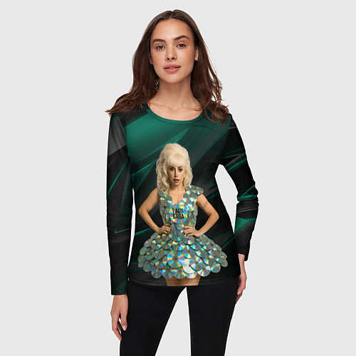 Женский лонгслив Леди Гага в платье из дисков / 3D-принт – фото 3