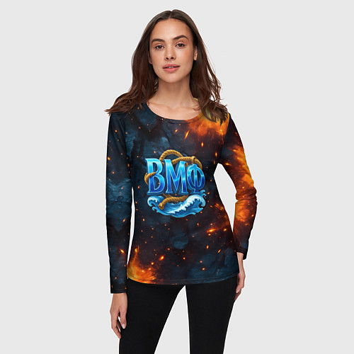 Женский лонгслив Военно морской флот с огнями / 3D-принт – фото 3