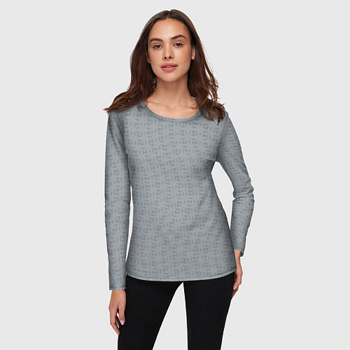 Женский лонгслив Текстура на серебристо-сером / 3D-принт – фото 3