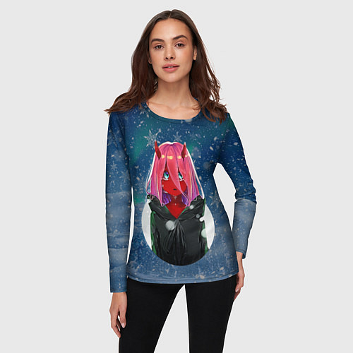 Женский лонгслив Anime XX Zero Two Kid / 3D-принт – фото 3