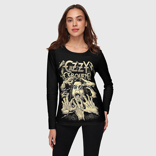 Женский лонгслив Ozzy Osbourne - head and hands / 3D-принт – фото 3