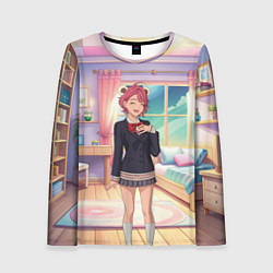 Лонгслив женский Дандадан Сиратори Айра смущается, цвет: 3D-принт