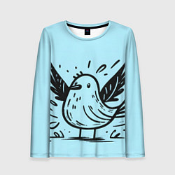 Лонгслив женский Чайка в стиле скетча, цвет: 3D-принт