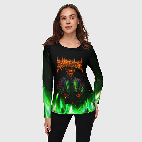 Женский лонгслив XXXTentacion hardcore / 3D-принт – фото 3