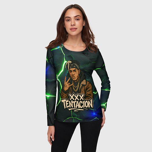 Женский лонгслив XXXTentacion anime style / 3D-принт – фото 3