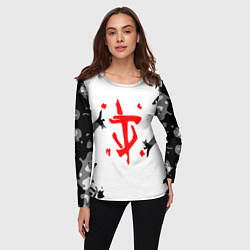 Лонгслив женский Doom лого камуфляж текстура, цвет: 3D-принт — фото 2