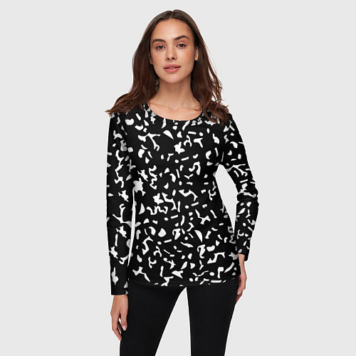 Женский лонгслив Черный камуфляж / 3D-принт – фото 3