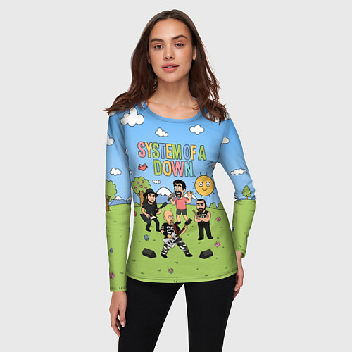 Женский лонгслив System of a Down, мультяшный / 3D-принт – фото 3