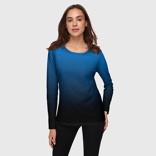 Женский лонгслив Blue gradient / 3D-принт – фото 3