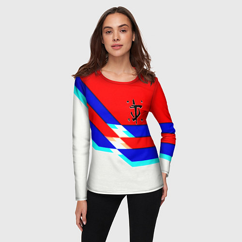 Женский лонгслив Doom geometry cyber sport / 3D-принт – фото 3