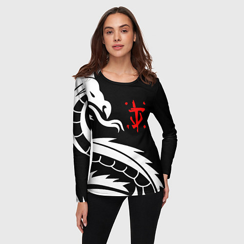 Женский лонгслив Doom dragon steel / 3D-принт – фото 3