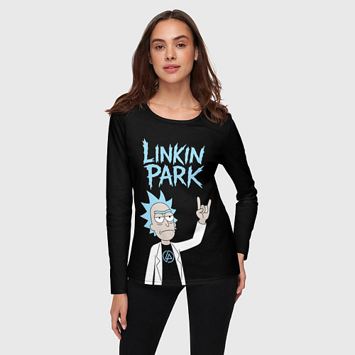 Женский лонгслив Linkin Park и Рик рокер двухсторонняя / 3D-принт – фото 3