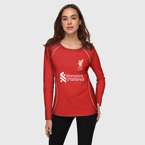 Женский лонгслив Салах, Ливепрпуль домашняя форма 2025 2026 / 3D-принт – фото 3