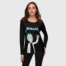 Лонгслив женский Metallica и Рик рокер из Рик и Морти, цвет: 3D-принт — фото 2