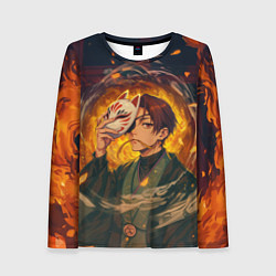 Лонгслив женский Хаято Суо - Ветролом, цвет: 3D-принт