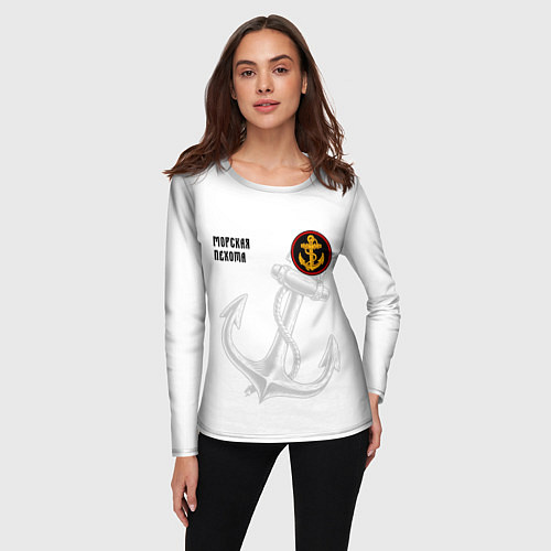 Женский лонгслив Морская Пехота ВМФ / 3D-принт – фото 3