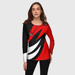 Лонгслив женский Митсубиси - красный спорт, цвет: 3D-принт — фото 2