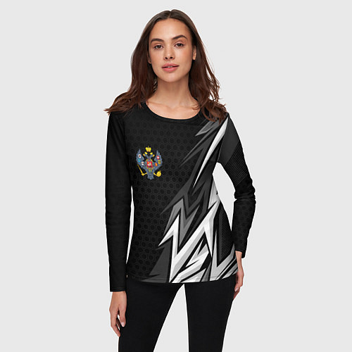 Женский лонгслив Российская империя - спортивный / 3D-принт – фото 3