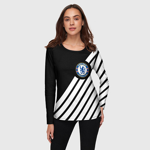 Женский лонгслив Chelsea geometry sport / 3D-принт – фото 3