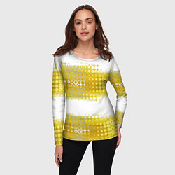 Лонгслив женский Узорчатые золотые полосы, цвет: 3D-принт — фото 2
