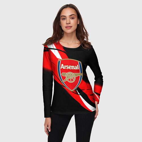 Женский лонгслив Arsenal абстракция полосы / 3D-принт – фото 3
