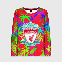 Лонгслив женский Liverpool тропический неон, цвет: 3D-принт