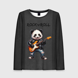 Лонгслив женский Панда играет на электрогитаре, цвет: 3D-принт