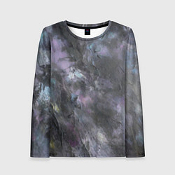 Лонгслив женский Абстракция - dark blue oil painting, цвет: 3D-принт