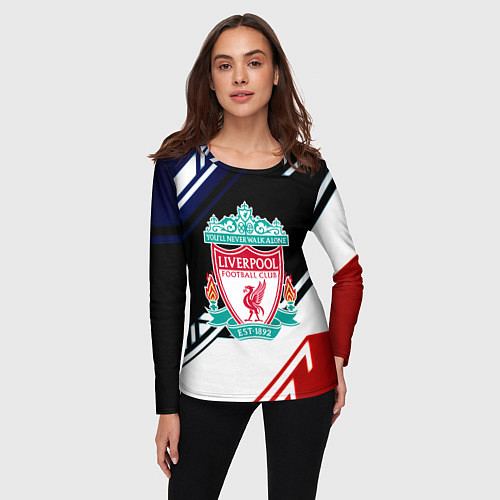 Женский лонгслив Liverpool geometry sport / 3D-принт – фото 3