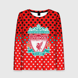 Лонгслив женский Liverpool точки текстура спорт, цвет: 3D-принт