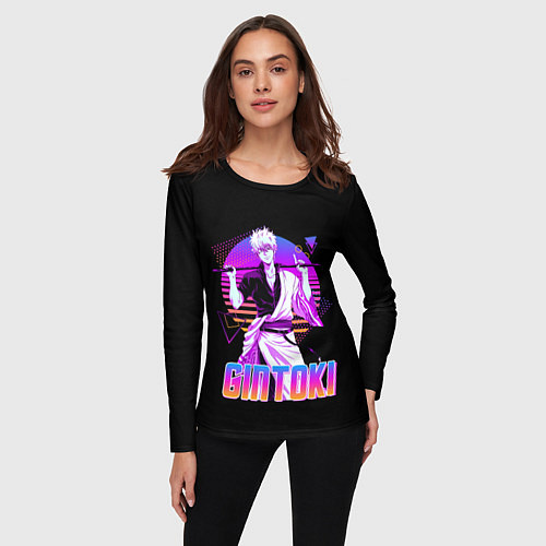 Женский лонгслив Гинтама ретро / 3D-принт – фото 3