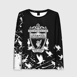 Лонгслив женский Ливерпуль белые птицы, цвет: 3D-принт
