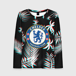 Лонгслив женский Chelsea тропики глитч текстура, цвет: 3D-принт