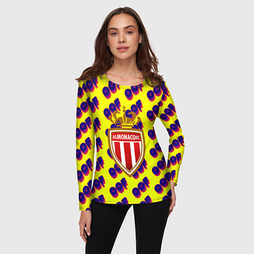 Женский лонгслив Monako off / 3D-принт – фото 3