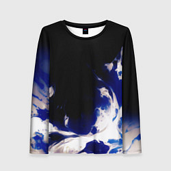 Лонгслив женский Синее пламя, цвет: 3D-принт