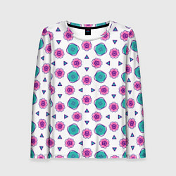 Лонгслив женский Цветочно-геометрический паттерн, цвет: 3D-принт