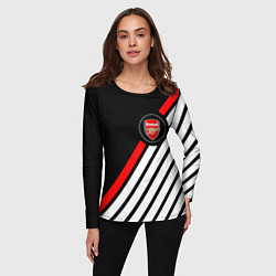 Лонгслив женский Арсенал геометрия полосы, цвет: 3D-принт — фото 2