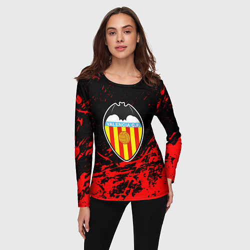 Женский лонгслив Валенсия брызги красок / 3D-принт – фото 3