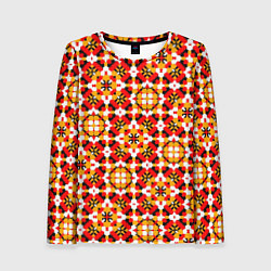 Лонгслив женский Пестрый узорчатый паттерн, цвет: 3D-принт